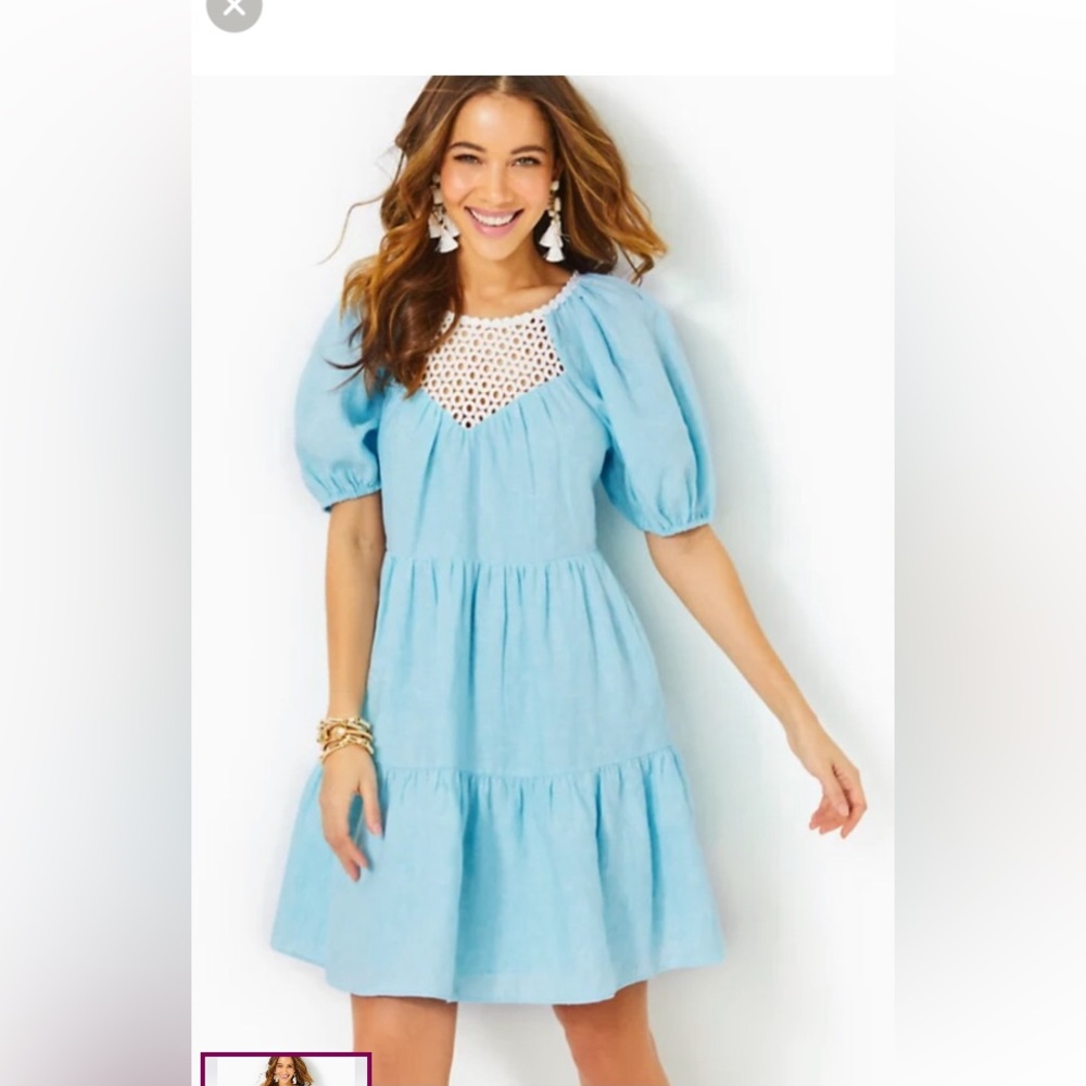 NWT Lilly Pulitzer Charlet Dress 00 Celestial Blue X Resort